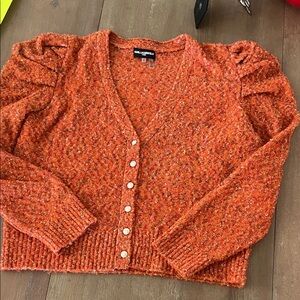 Karl Lagerfeld Textured Orange Cardigan